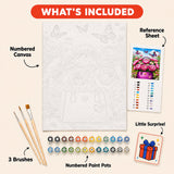 Peony Purse Butterflies Paint by Numbers Kit: everything included in the kit