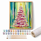 Pink Christmas Tree Paint by Numbers Kit — 1
