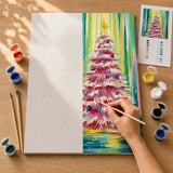 Pink Christmas Tree Paint by Numbers Kit — 3