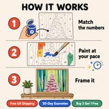 Pink Christmas Tree Paint by Numbers Kit — 4