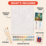 Plant Lover Living Room Paint by Numbers Kit: everything included in the kit