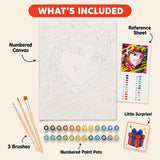 Pop Art Heroine Paint by Numbers Kit: everything included in the kit