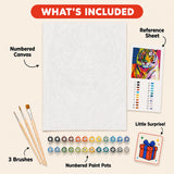 Pop Art Tiger Paint by Numbers Kit: everything included in the kit