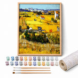 Provence Harvest Paint by Numbers Kit: complete kit with framed artwork, numbered paint pots and brushes