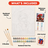 Rainy Day Frog Paint by Numbers Kit: everything included in the kit