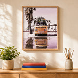 Retro Beach Van Paint by Numbers Kit: finished canvas displayed in a living room