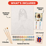 Risen Light Paint by Numbers Kit: everything included in the kit