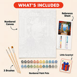 Riviera Archway Paint by Numbers Kit: everything included in the kit