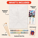Sakura Pagoda Paint by Numbers Kit: everything included in the kit