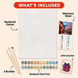 Sakura Street Mount Fuji Paint by Numbers Kit: everything included in the kit