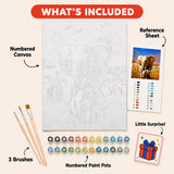 Savanna Elephant Family Paint by Numbers Kit: everything included in the kit