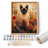 Siamese in Wildflowers Paint by Numbers Kit — 1