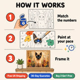 Siamese in Wildflowers Paint by Numbers Kit — 4