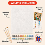 Silk and Peonies Paint by Numbers Kit: everything included in the kit