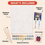 Stained Glass Snowman Paint by Numbers Kit: everything included in the kit