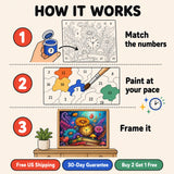 Storybook Hours Paint by Numbers Kit: how paint by numbers works step by step