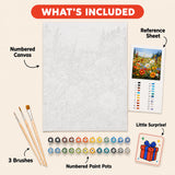 Summer Meadow Paint by Numbers Kit: everything included in the kit