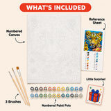 Sunflower Leopard Paint by Numbers Kit: everything included in the kit