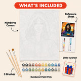 Sunset Hoodie Girl Paint by Numbers Kit: everything included in the kit