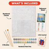 Sunset Window Paint by Numbers Kit: everything included in the kit