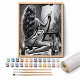 The Artist Paint by Numbers Kit: complete kit with framed artwork, numbered paint pots and brushes