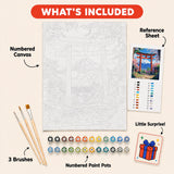 Torii Gate Fuji Paint by Numbers Kit: everything included in the kit