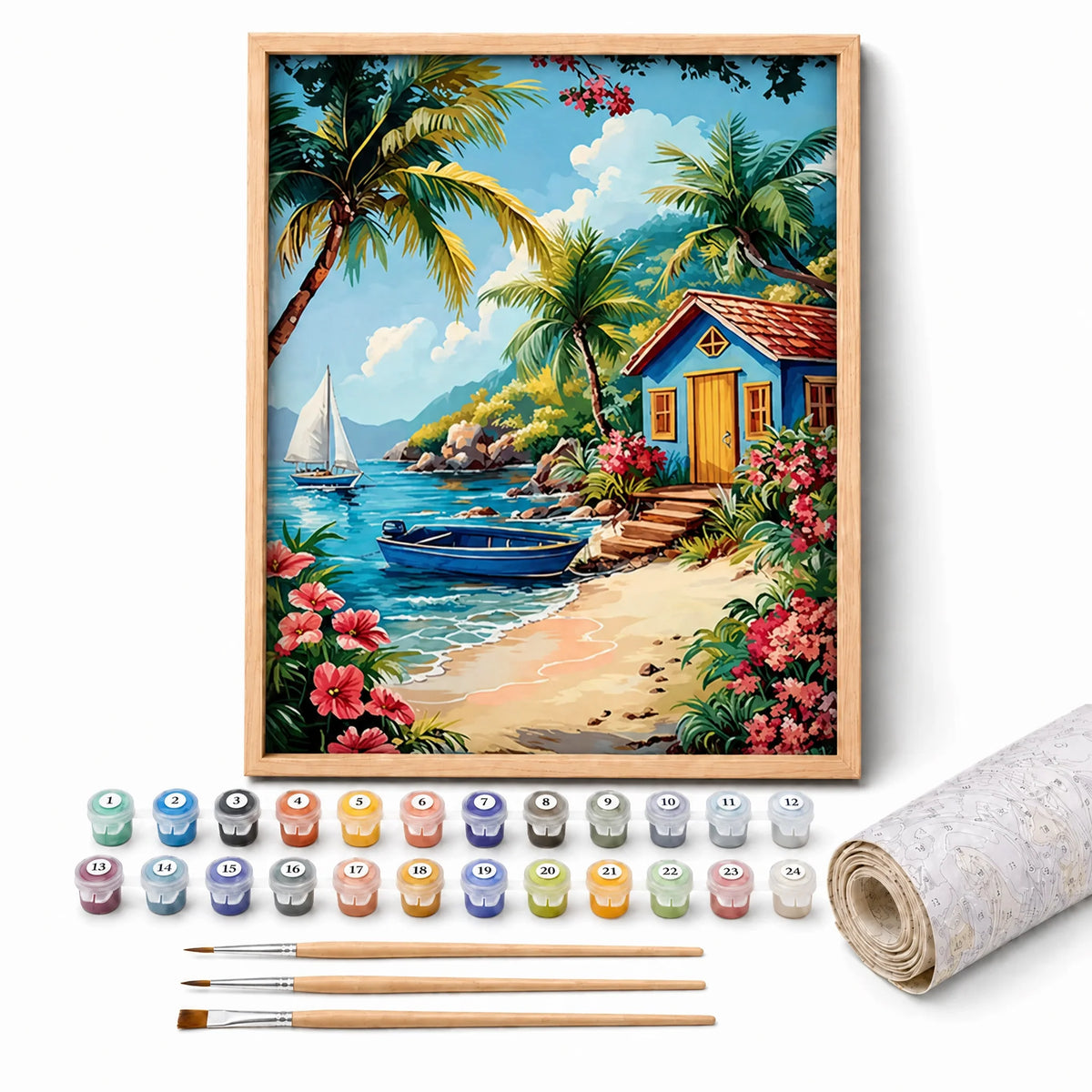 Tropical Beach House Paint by Numbers Kit — 1