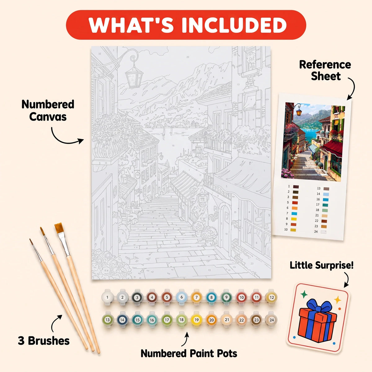 Village Steps Paint by Numbers Kit — 5