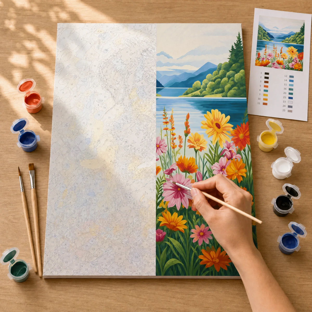 Wildflower Lake Paint by Numbers Kit — 3