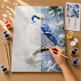 Winter Blue Jay Paint by Numbers Kit — 3